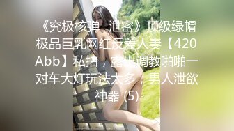 《究极核弹✅泄密》顶级绿帽极品巨乳网红反差人妻【420Abb】私拍，露出调教啪啪一对车大灯玩法太多，男人泄欲神器 (5)